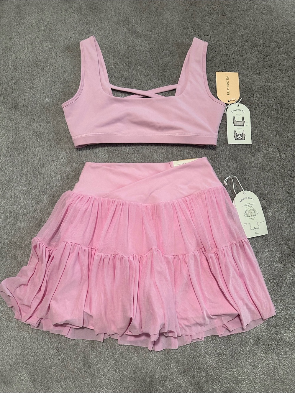 NWT Blogilates Ballerina Skort and Crisscross bra bundle M